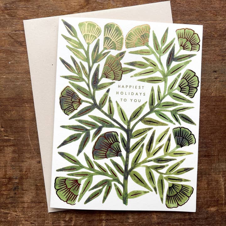 Katharine Watson – wholesale Season’s Greetings card – "Happiest Holidays to You," Holiday Card