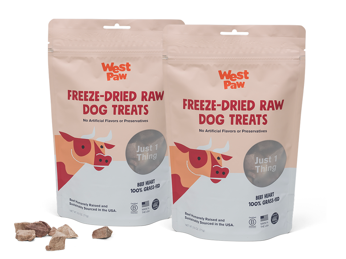 West Paw - Wholesale Pet Treats - Dog - Freeze-Dried Beef Heart Single-Ingredient Treats -Case of 61