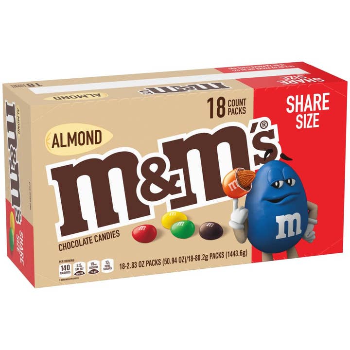 Horizon Top Market - Wholesale Chocolate - M&M'S Almond Chocolate Candy Sharing Size 2.83-Ounce x 18