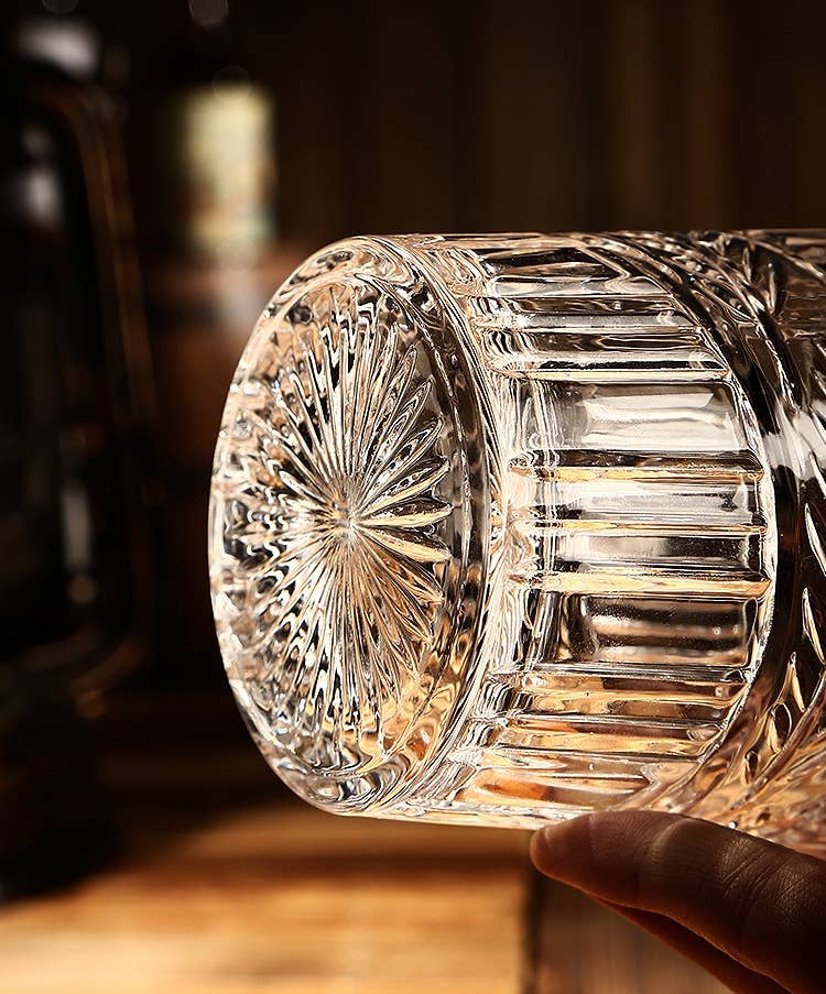 Our Dining Table - Wholesale Cocktail/Liquor Glass - Old Fashion Style Heavy Whisky Glasses With Classy Print1