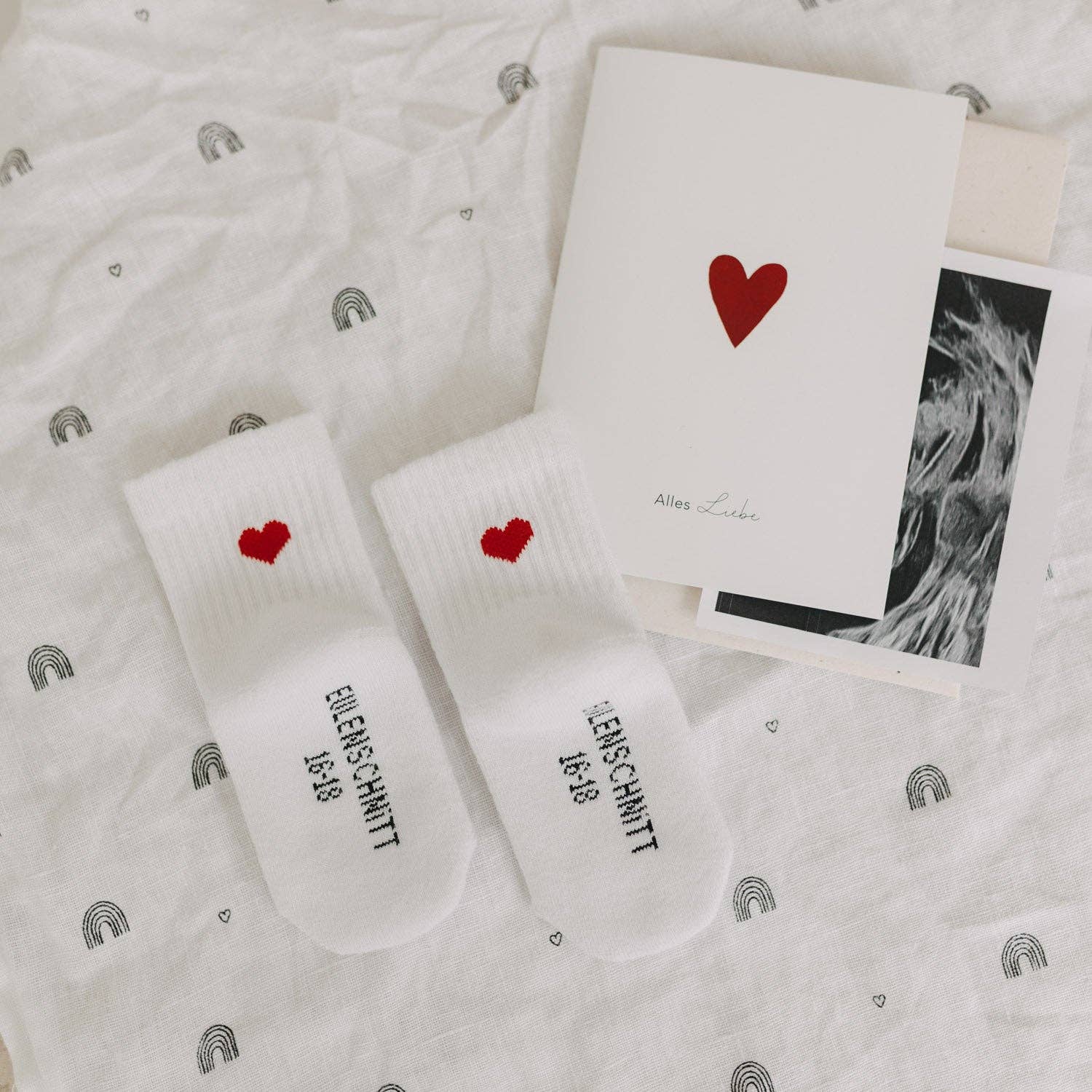 Eulenschnitt - Wholesale Socks - Baby - Baby socks heart red (PU = 5 pcs.)5