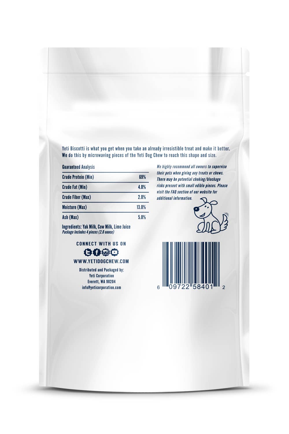 Yeti Dog Chew - Wholesale Pet Treats - Dog - Yeti Biscotti Natural Himalayan Yak Cheese Dog Treats, 4 Pie1