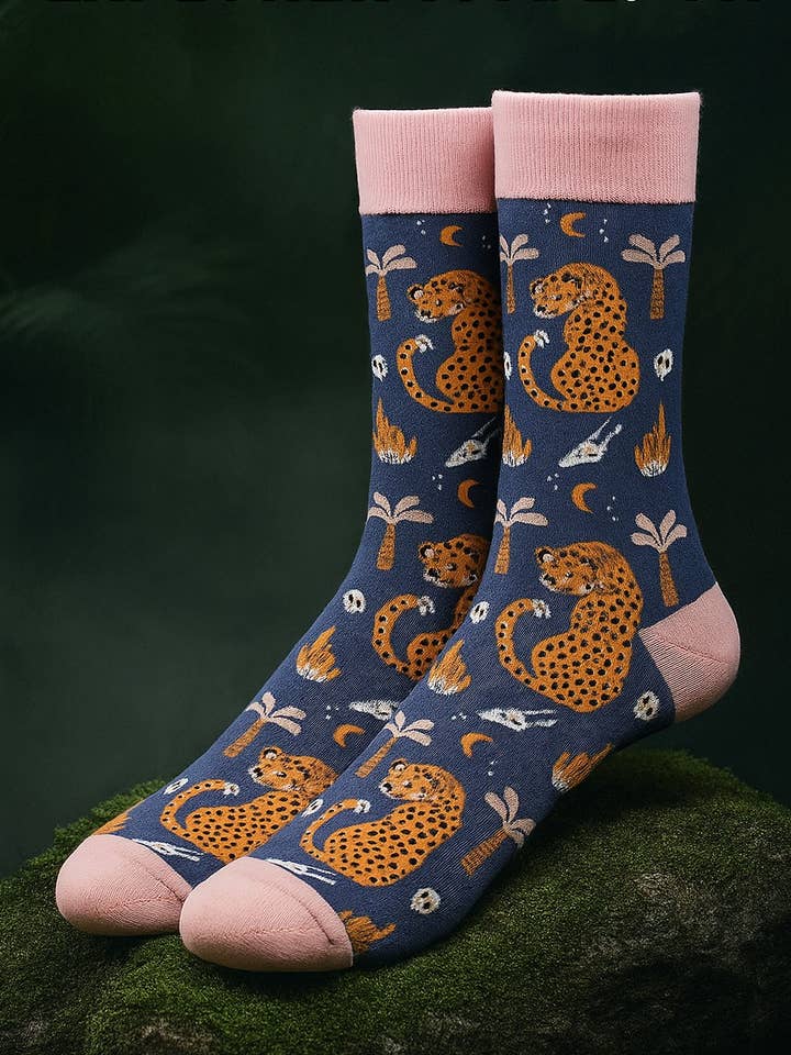 Leopard Jungle Socks for wholesale by Socksy