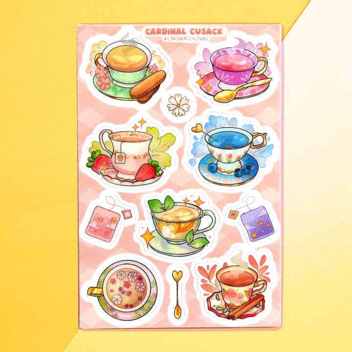 Teatime Sticker Sheet for wholesale by cardinalcrowns