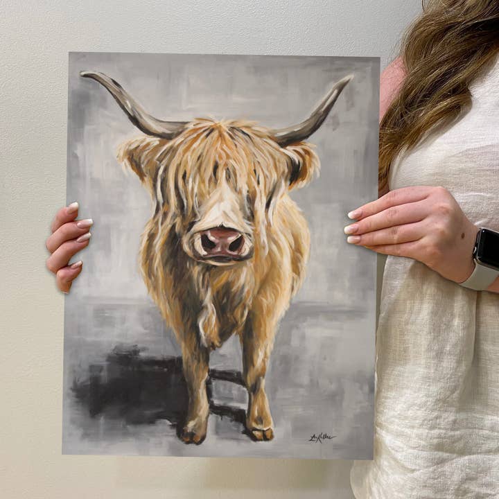 Hippie Hound Studios - Wholesale Sign - Metal Sign, Highland Cow Tin Sign, Farmhouse Cow Sign1