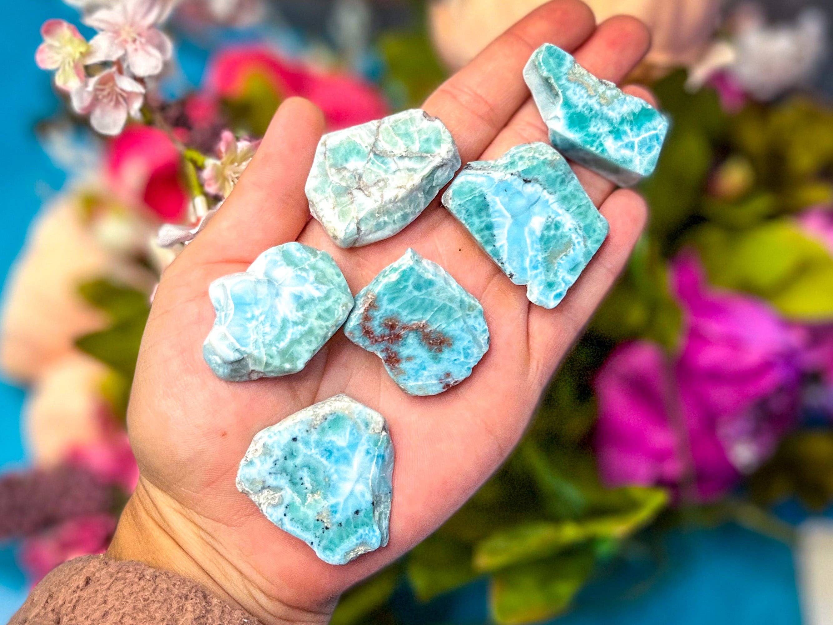 Mandala Gems - Venta al por mayor Piedras/cristales espirituales - Láminas pulidas de larimar de buena calidad0