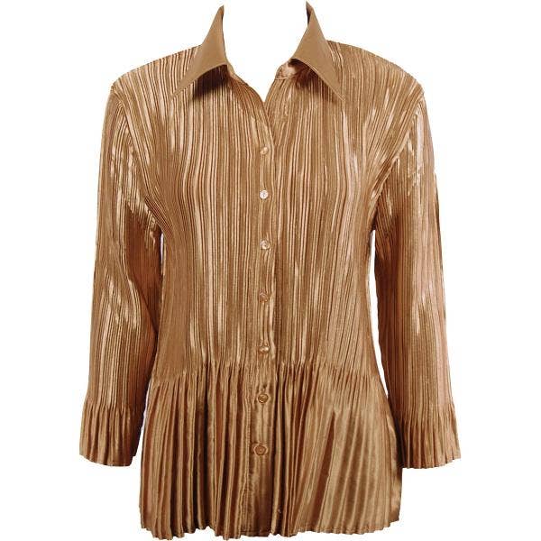 The Magic Scarf Company - Wholesale Button Down Shirt - Women's - 1148 - Satin Mini Pleats Blouses10