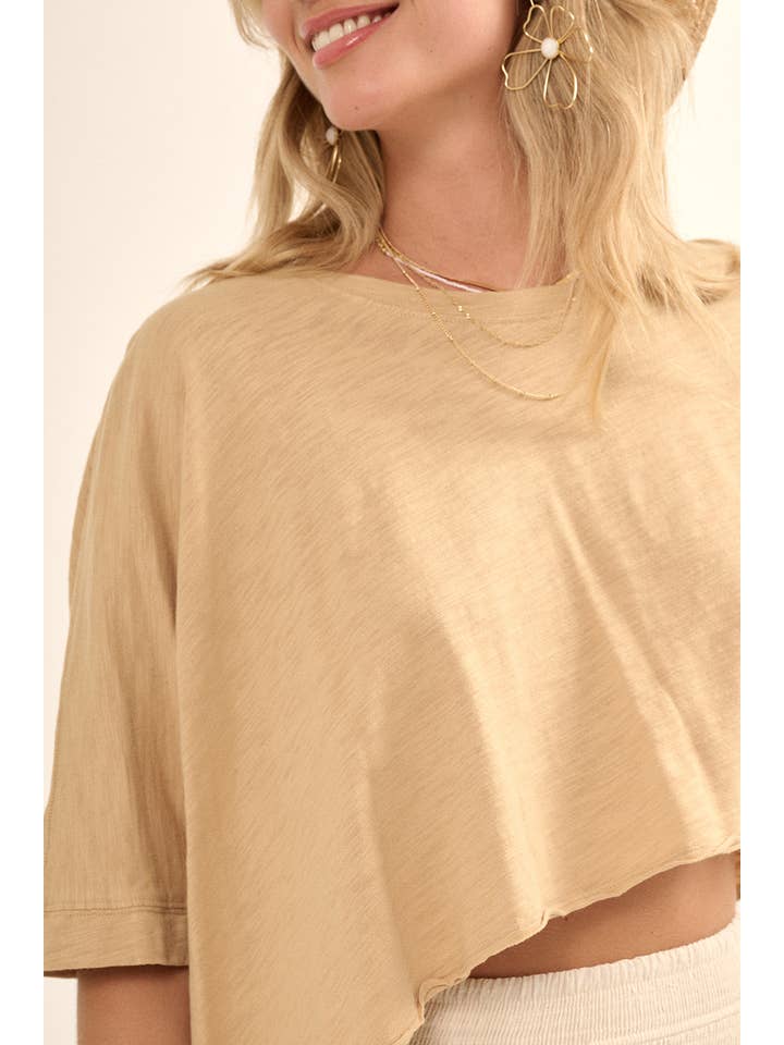 Promesa USA - Wholesale T-shirt – women's - Easy Fit Mineral Wash Poncho Slub Knit T-Shirt9