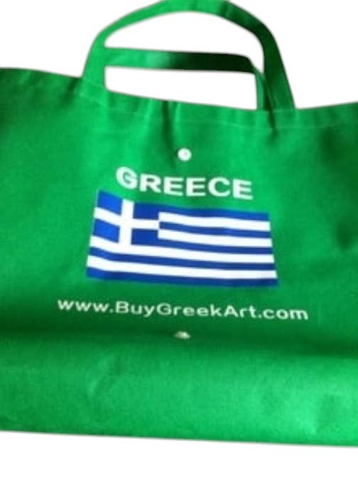 Reusable Eco-Friendly Greek Flag Tote Bag for wholesale by 2 Greeks Inc