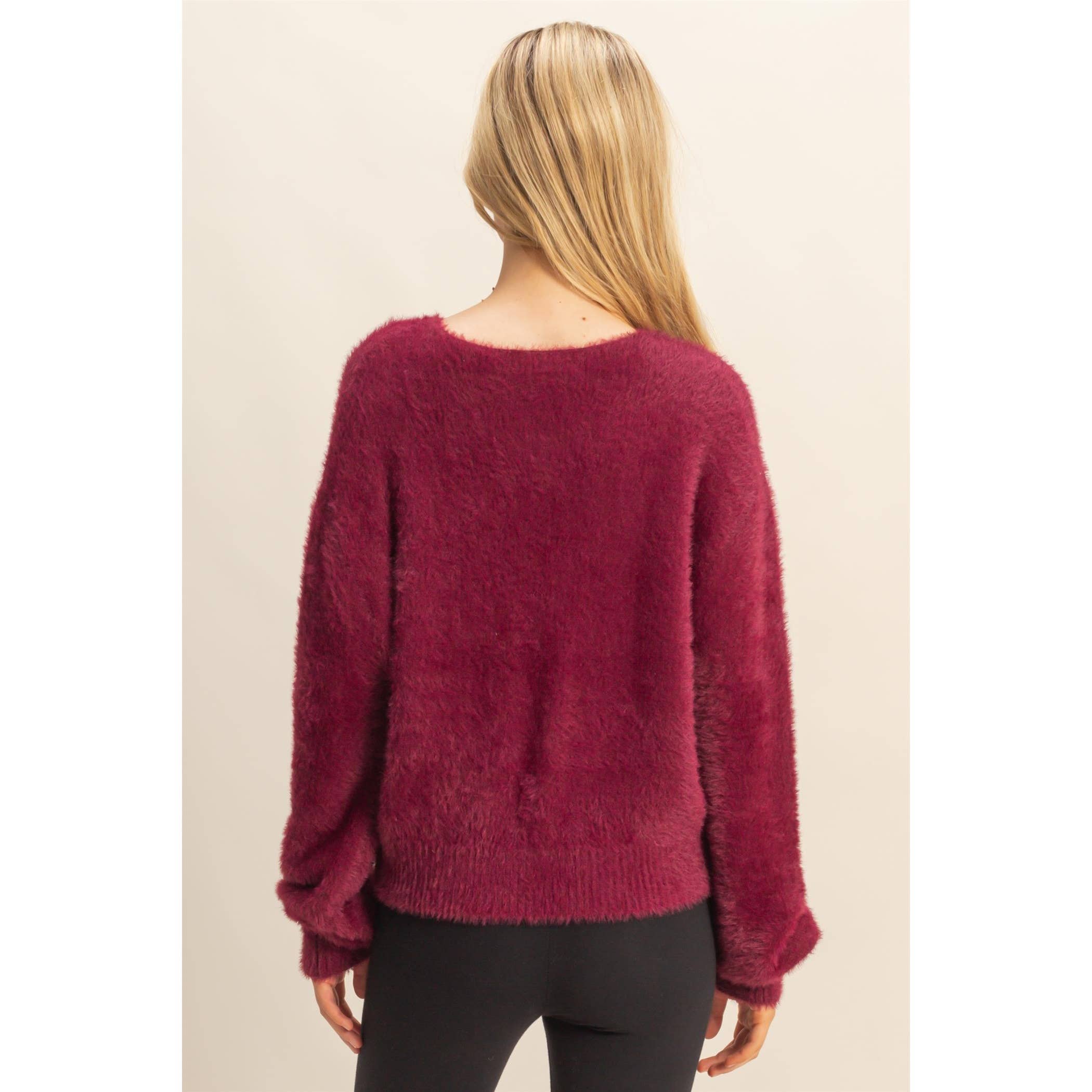 HYFVE - Wholesale Cardigan - Women's - Fuzzy Sweater With Unique Front Ties22