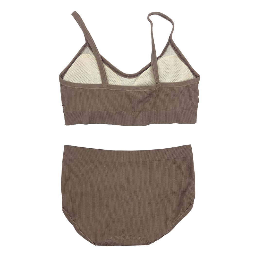 Surtido Conjunto de bralette texturizado + braguitas clásicas/T21303 de venta al por mayor en Faire8