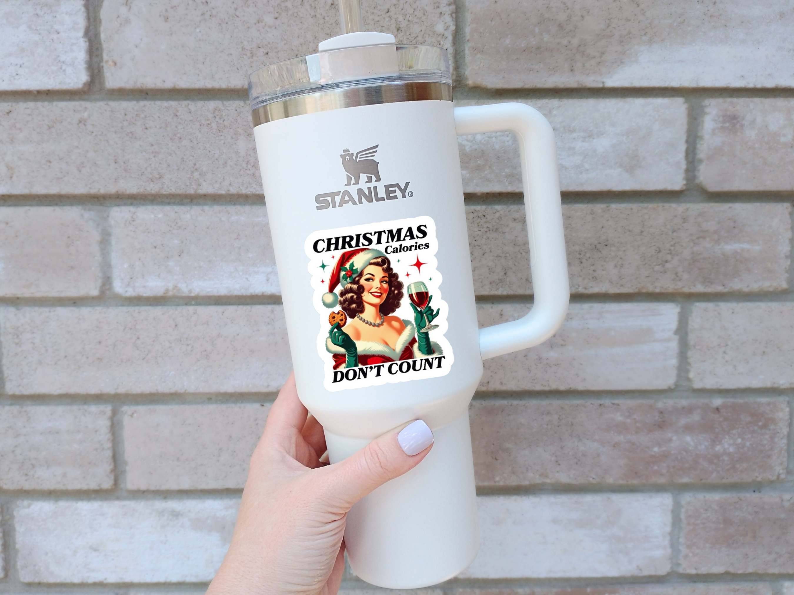 The Vinyl Rose – wholesale Sticker – Christmas Calories Don't Count Sticker, Holiday Stickers1