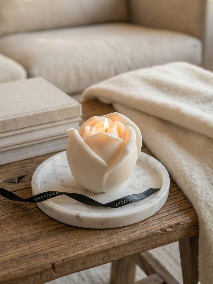 Large Rose Shaped Candle | Flower Shaped Candle | Home Decor for wholesale by Interlude Candles