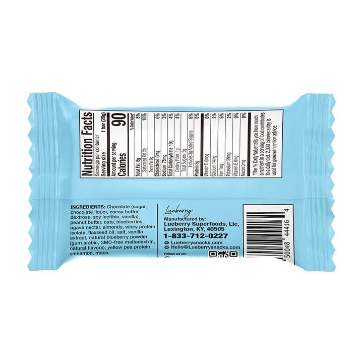 Lueberry Super Snack - Wholesale Snack Bar - Lueberry Super Snack, Mini (20gr) Blueberry Bar
