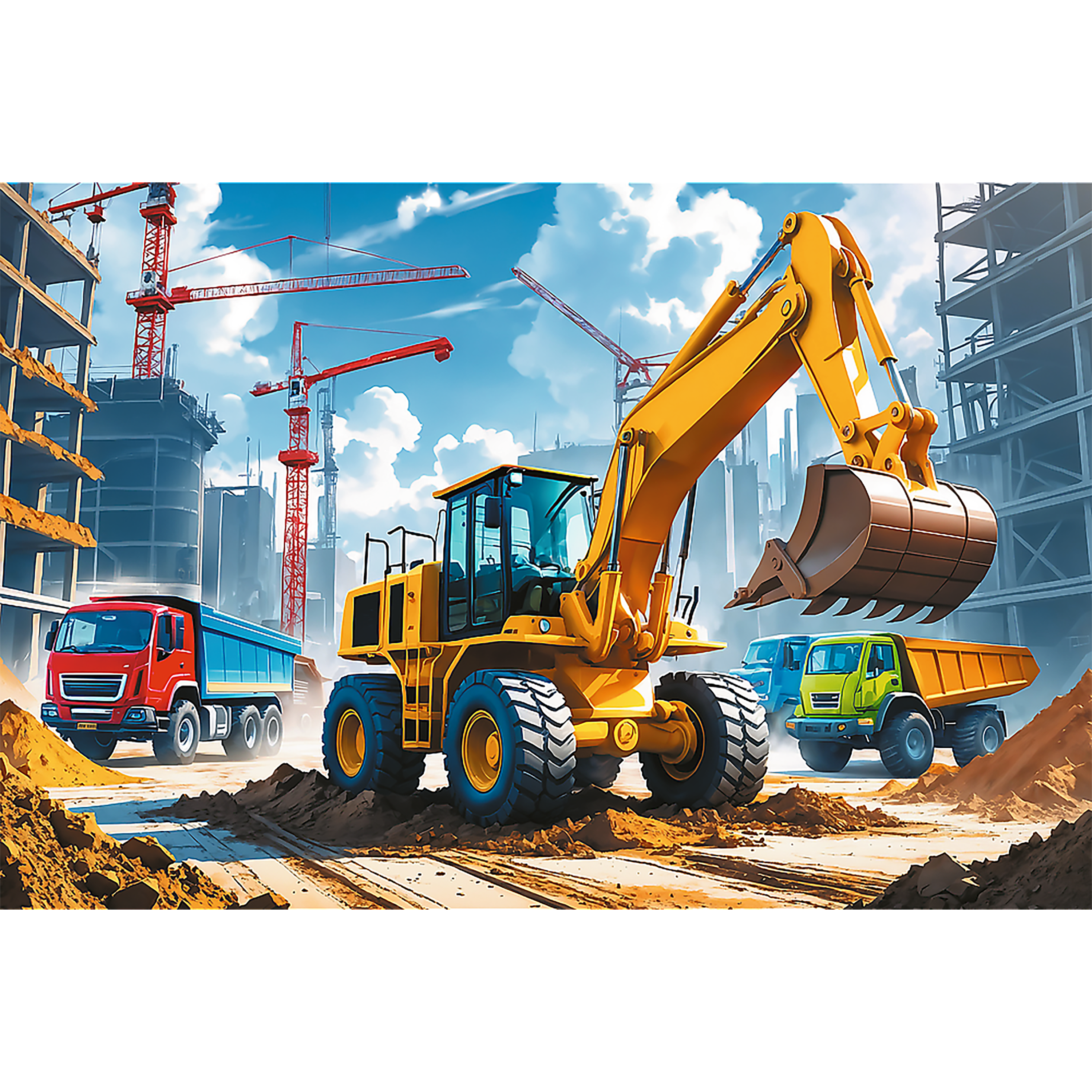 Trefl USA - Wholesale Puzzle - Kids - Trefl Kids  Backhoe Loader Tractor 60 Piece Puzzle1
