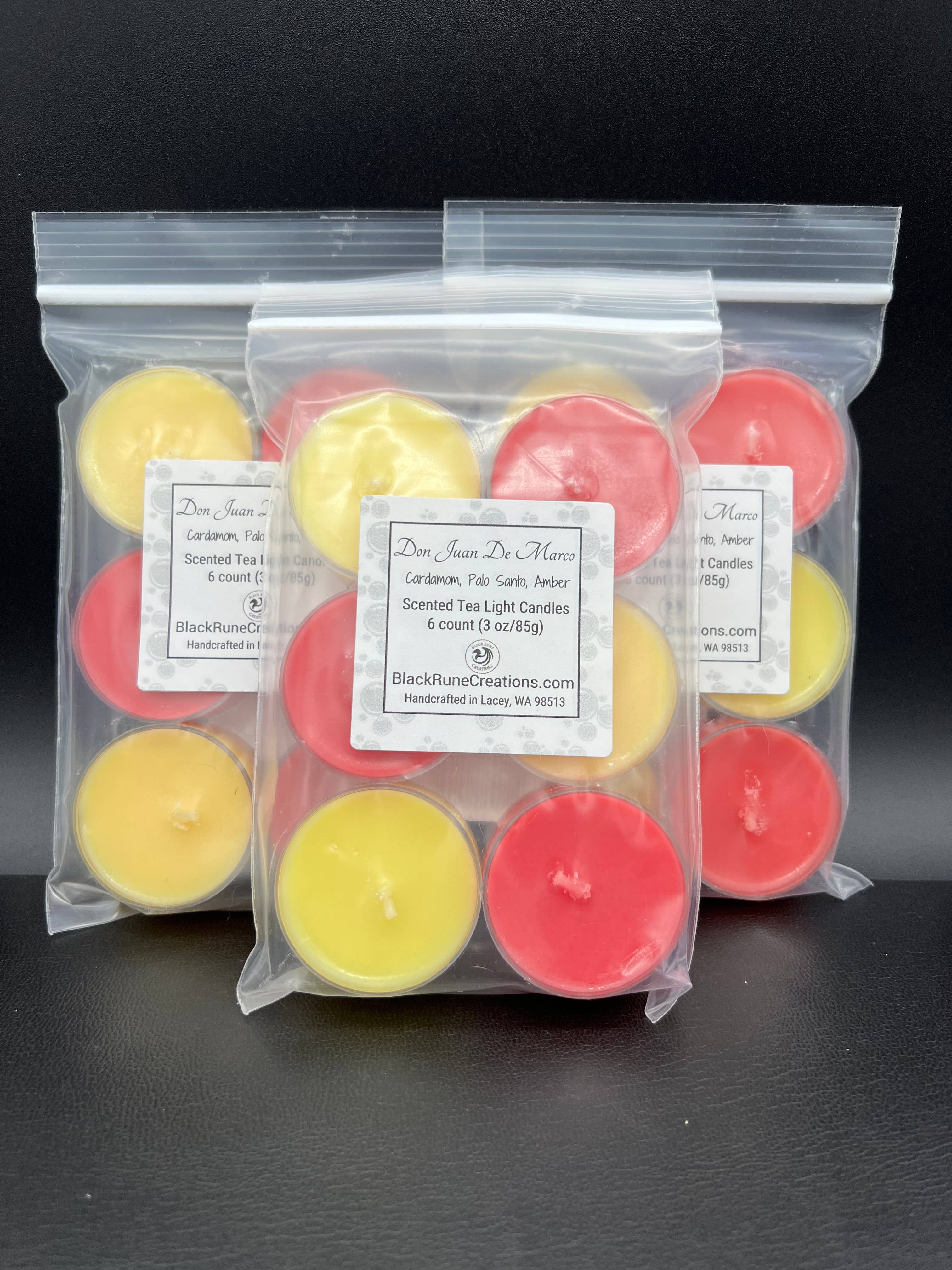 Black Rune Creations - Wholesale Tea Light Candles - Don Juan DeMarco Natural Soy Wax Tea Light Candles1