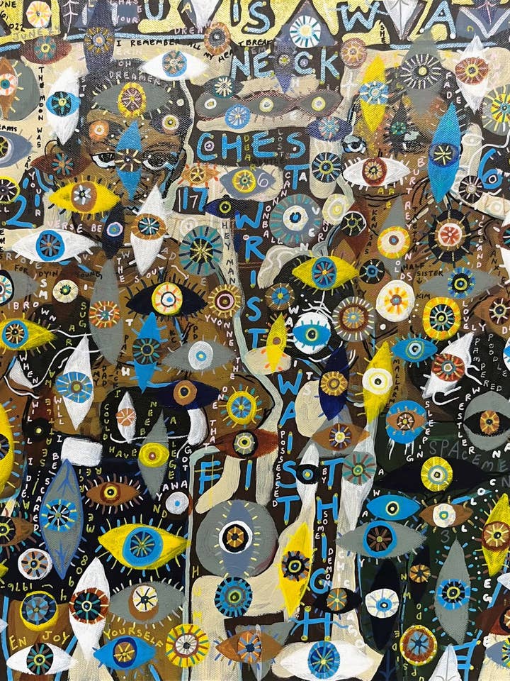 Joe Louis contre Joe Walcott. Acrylique sur toile. 20 « x 20". Oeuvre de John Kline. Peinture de boxe. Art moderne abstrait pour la vente par John Kline Artwork