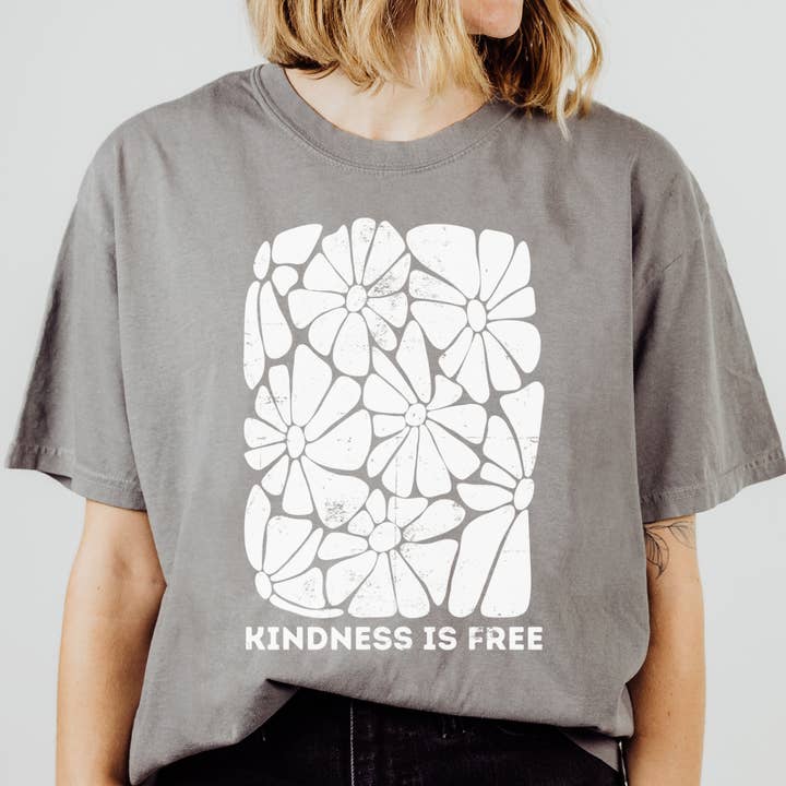 Kindness Is Free Christian Graphic Tee, Comfort Colors for wholesale by Scripted Pearl