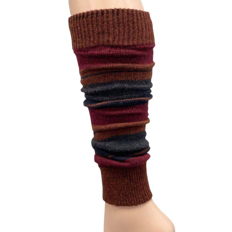 Sierra Socks - Wholesale Legwarmers - Women's - Girl's Stripe Lambswool Knee Hi Leg Warmers W4249