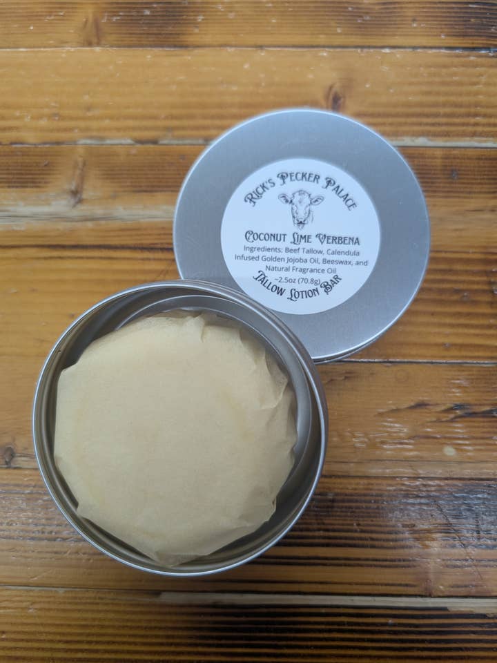 2.5oz Solid Tallow Lotion Bar Infused with Calendula for wholesale by Rick's Pecker Palace, LLC