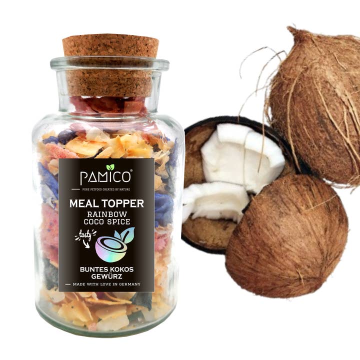 Bonte Kokos Kruiden Maaltijd Topping - Regenboog Kokos Topping voor Honden & Katten voor wholesale door PAMICO