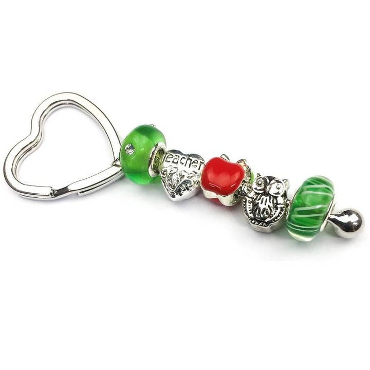 Llavero chapado en plata de Apple for the Teacher' para venta al por mayor de Liberty Charms