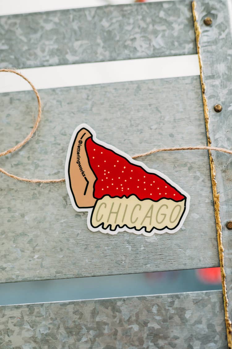 Lettering Works - Wholesale Sticker - Chicago Pizza Vinyl Sticker2