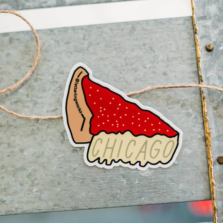 Lettering Works - Wholesale Sticker - Chicago Pizza Vinyl Sticker2