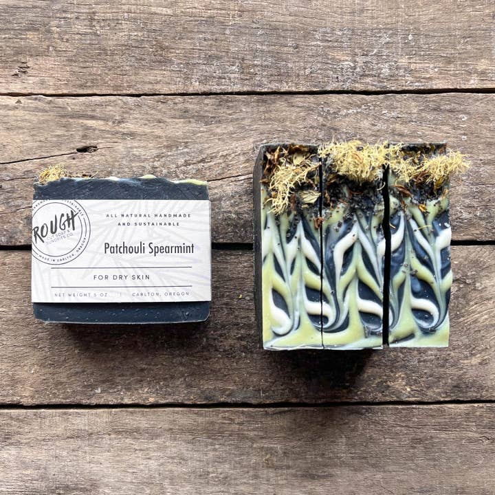 Patchouli Spearmint for wholesale by Rough Cut Soap and Sundries