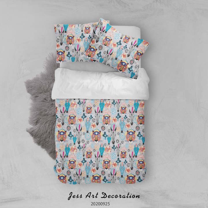 Ensemble de literie avec housse de couette motif tigre animal de dessin animé 3D, housse de couette, taies d'oreiller WJ 6471 pour la vente par Jess Art Decoration