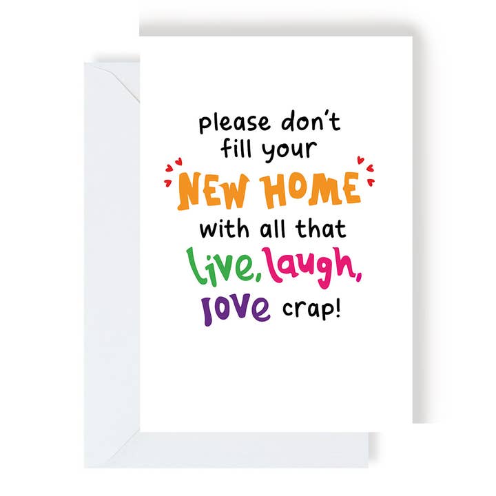 Carte Live Laugh Love New Home pour la vente par The Playful Indian