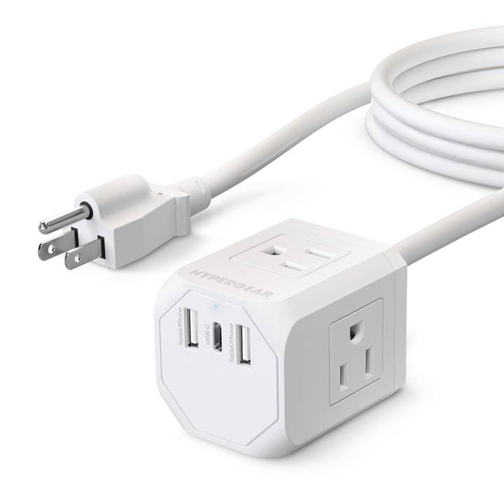 JupiterGear Home - Venta al por mayor Adaptador de corriente - Cable alargador con regleta multi-puerto HyperGear Cube