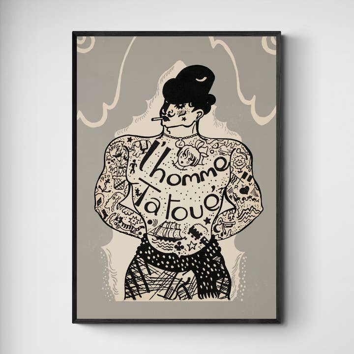 Tatouage | Vintage Tattooed Man pour la vente par INK & SONS