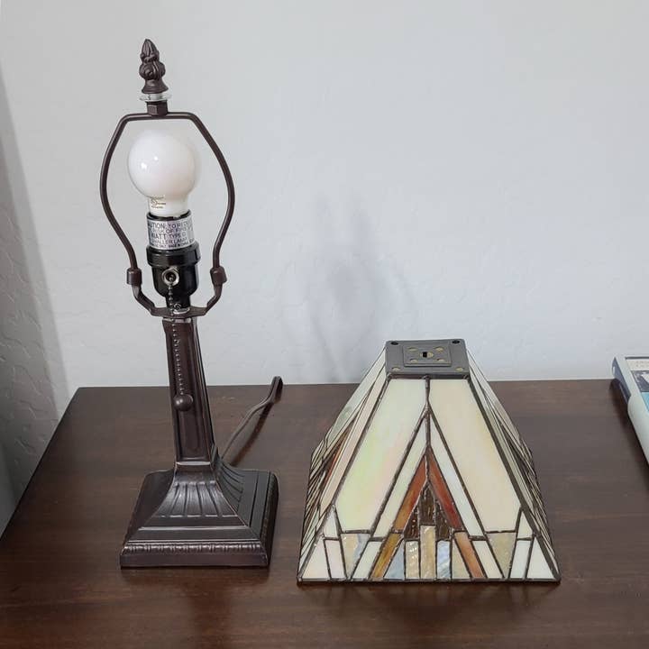 HomeRoots - Wholesale Accent/Desk Lamp - 15" Tiffany Yellow and Amber Mission Style Table Lamp