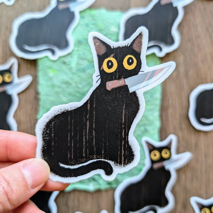 Murder Cat Sticker for wholesale by helena_pocket