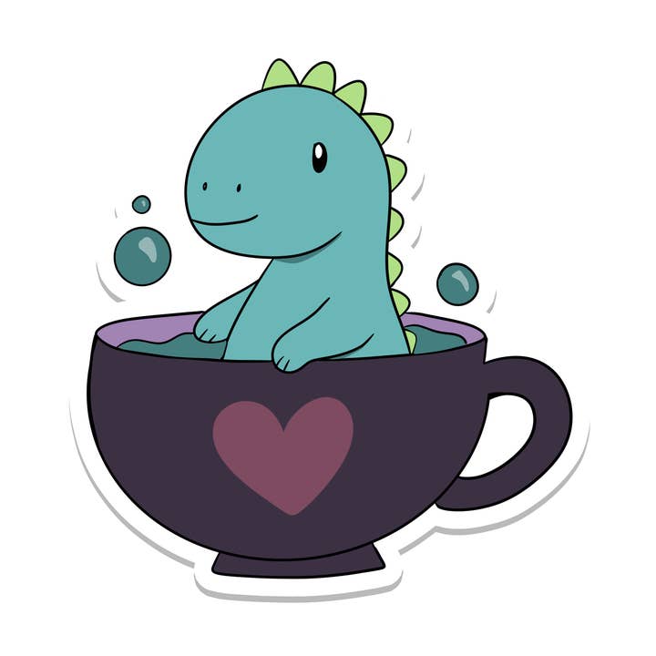 Dino Te | Djur | Vattentät Klistermärke | 3" för wholesale av Rebel and Siren Stickers