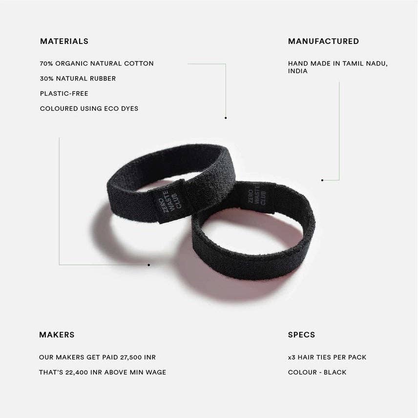 Re:gn – wholesale Hair tie – Zero Waste Club Organic Cotton Hair Ties – Pack of 32