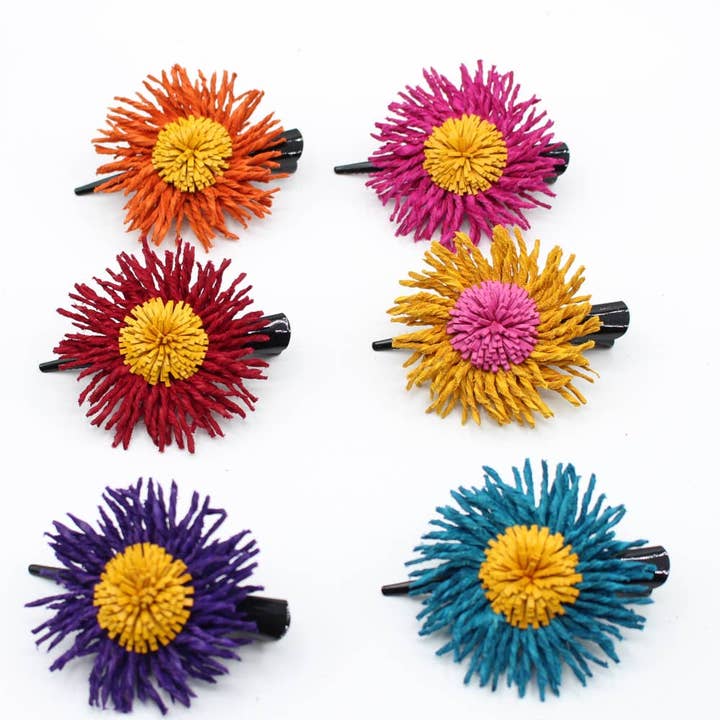 Barrette à cheveux en cuir tournesol HC-s105 pour la vente par Sunflower Handmade leather inc