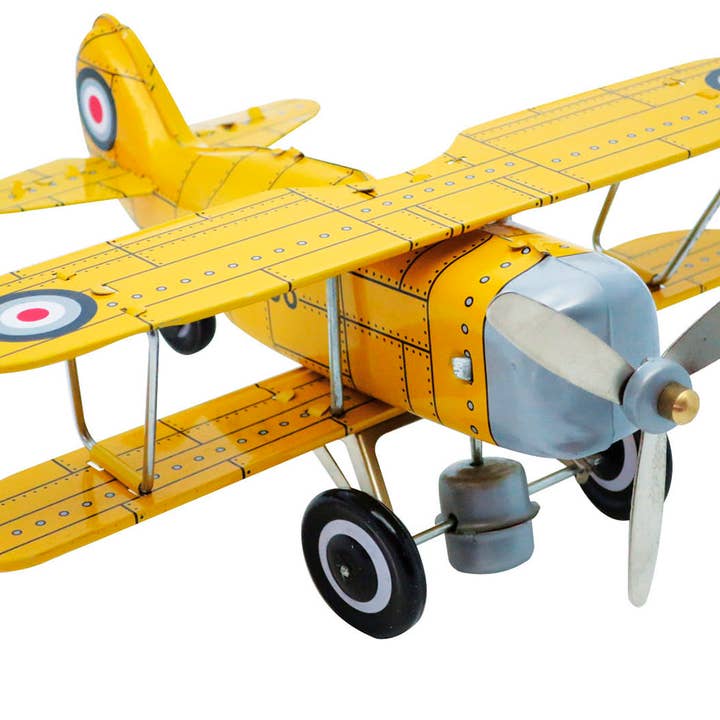 BASS&BASS – wholesale Classic toy – Kids – Yellow 20 Cm Aeroplane with Key - Mechanical Item0