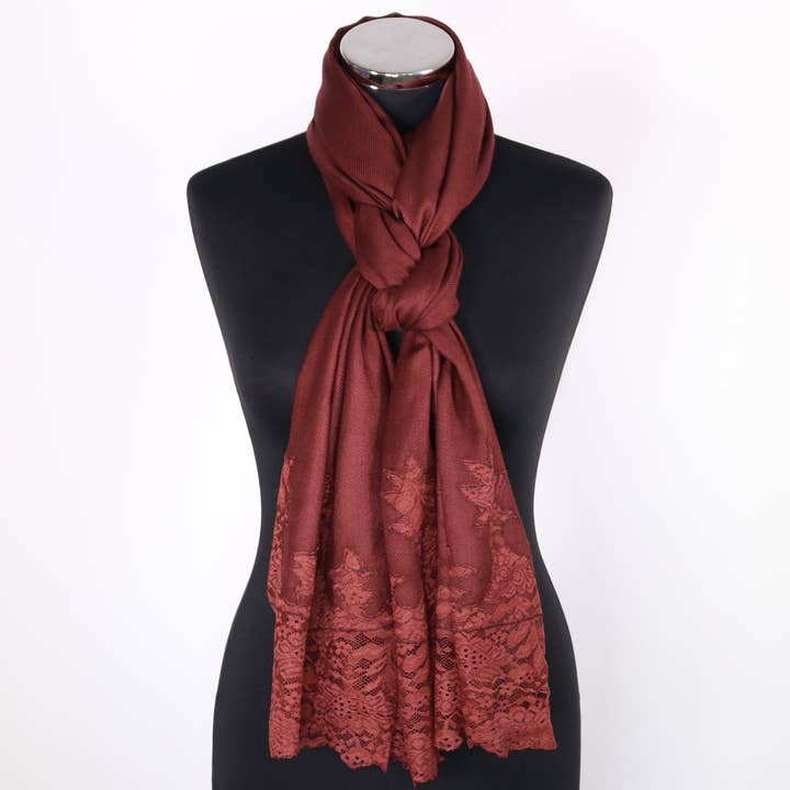 Piper Viscose sjaal met kanten rand voor wholesale door Tivello