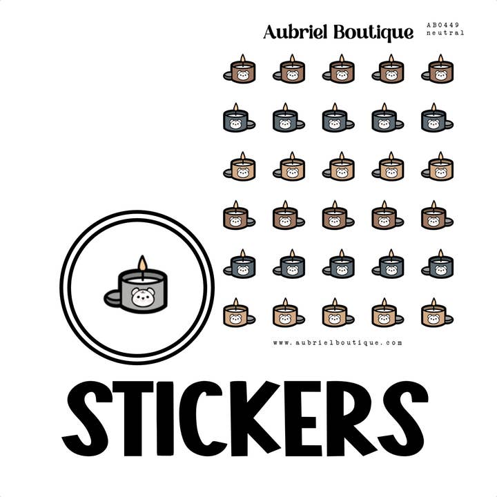 AubrielBoutique - Wholesale Sticker - CANDLES, planner stickers — AB04491