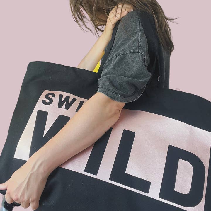 the Cornish studio – Engroshandel Tote bag - Dame – Jumbo Swim Wild Taske - Sort/Rose Gold