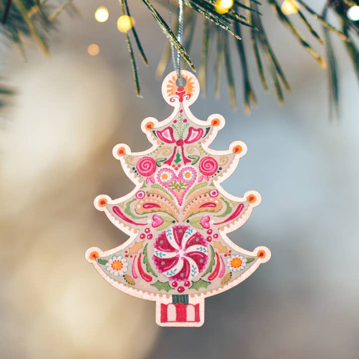 LaserMach - Wholesale Ornament - Mary Engelbreit Heart Tree Christmas Ornament -- Laser-Cut0