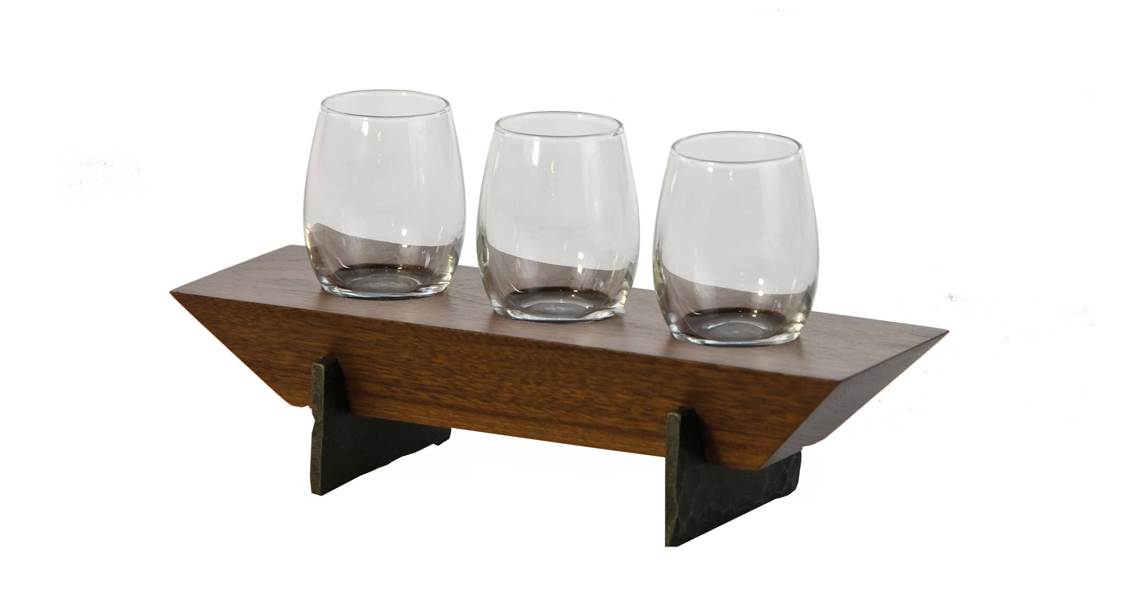 Oak & Olive - Wholesale Wine Glass - USA Made 3 Wine Taster Set-Amish Crafted Maple ~ Walnut Wood1