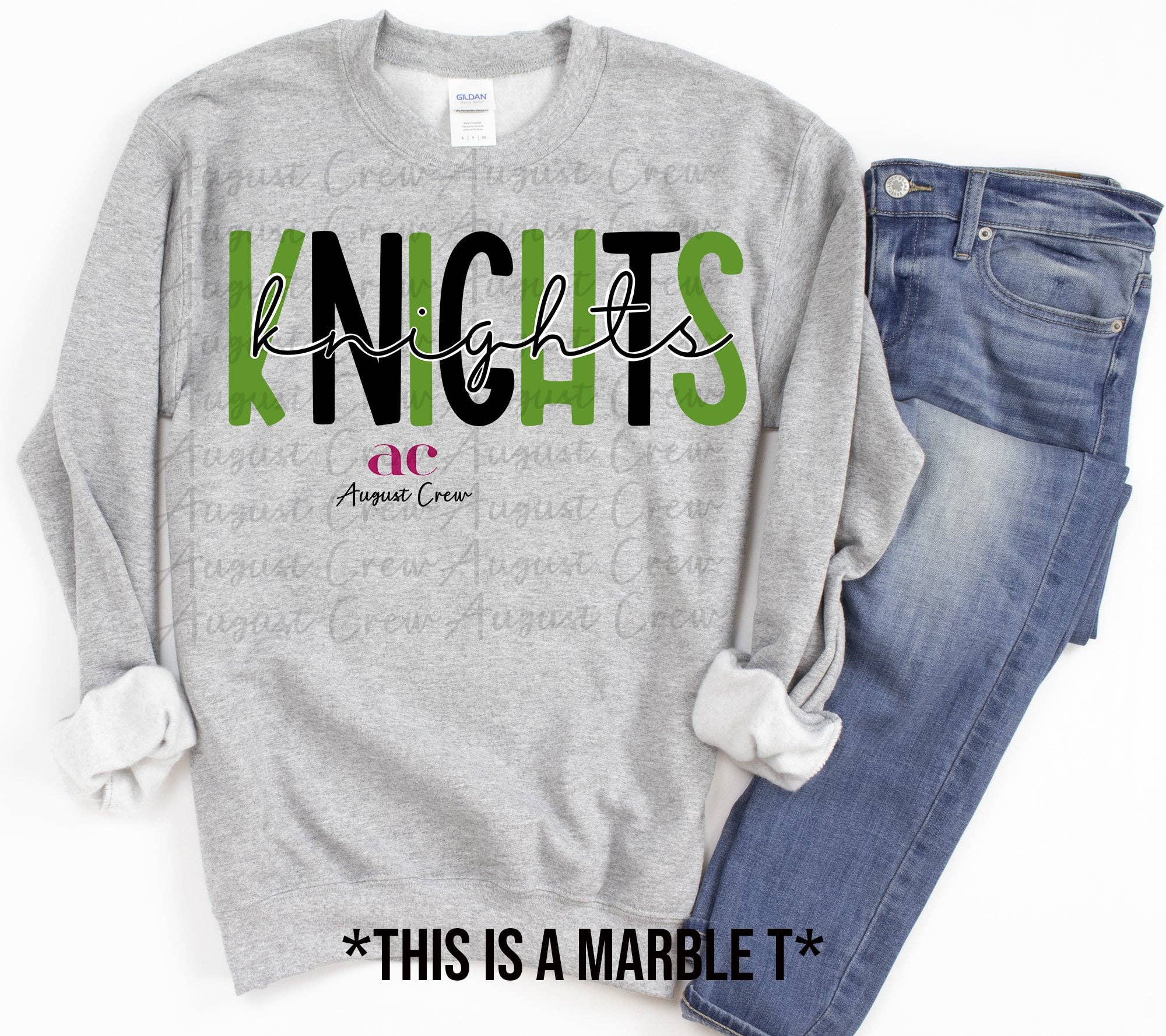 August Crew - Wholesale Graphic Sweatshirt - Women's - Custom Double Word School Spirit- READ DESCRIPTION PLEASE2