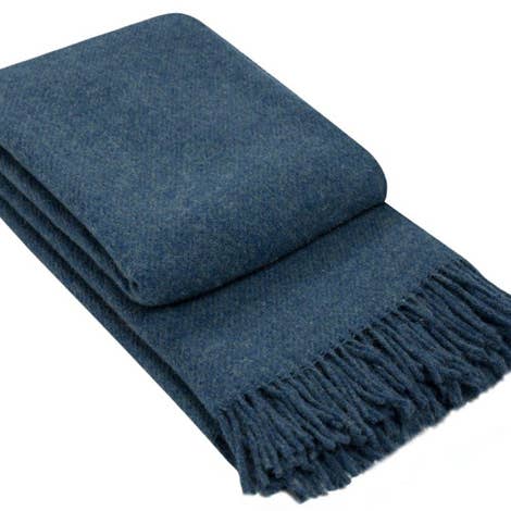 Brighton NZ Wool Throw Rug - Navy for wholesale by CODU