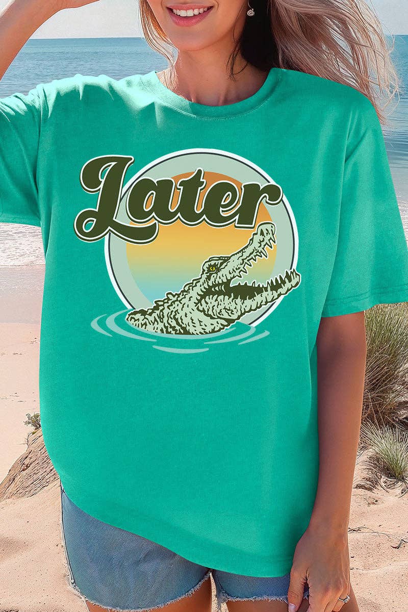 Wholesale Accessory Market - Wholesale Screen Printed T-Shirt - Women's - Later Gator Comfort Colors Adult Ring-Spun Cotton Tee2