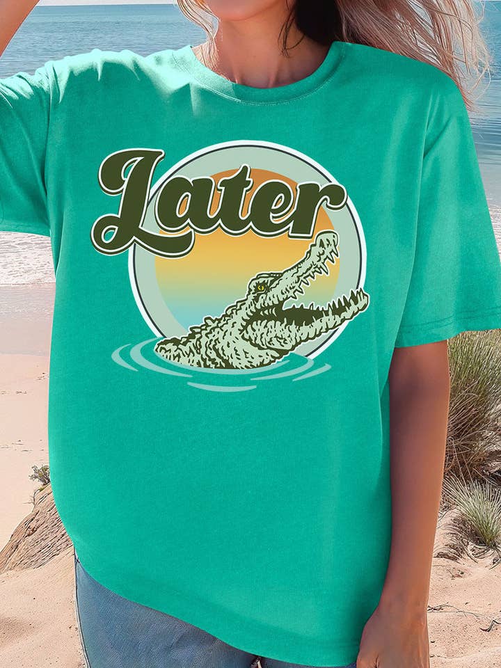 Wholesale Accessory Market - Wholesale Screen Printed T-Shirt - Women's - Later Gator Comfort Colors Adult Ring-Spun Cotton Tee2