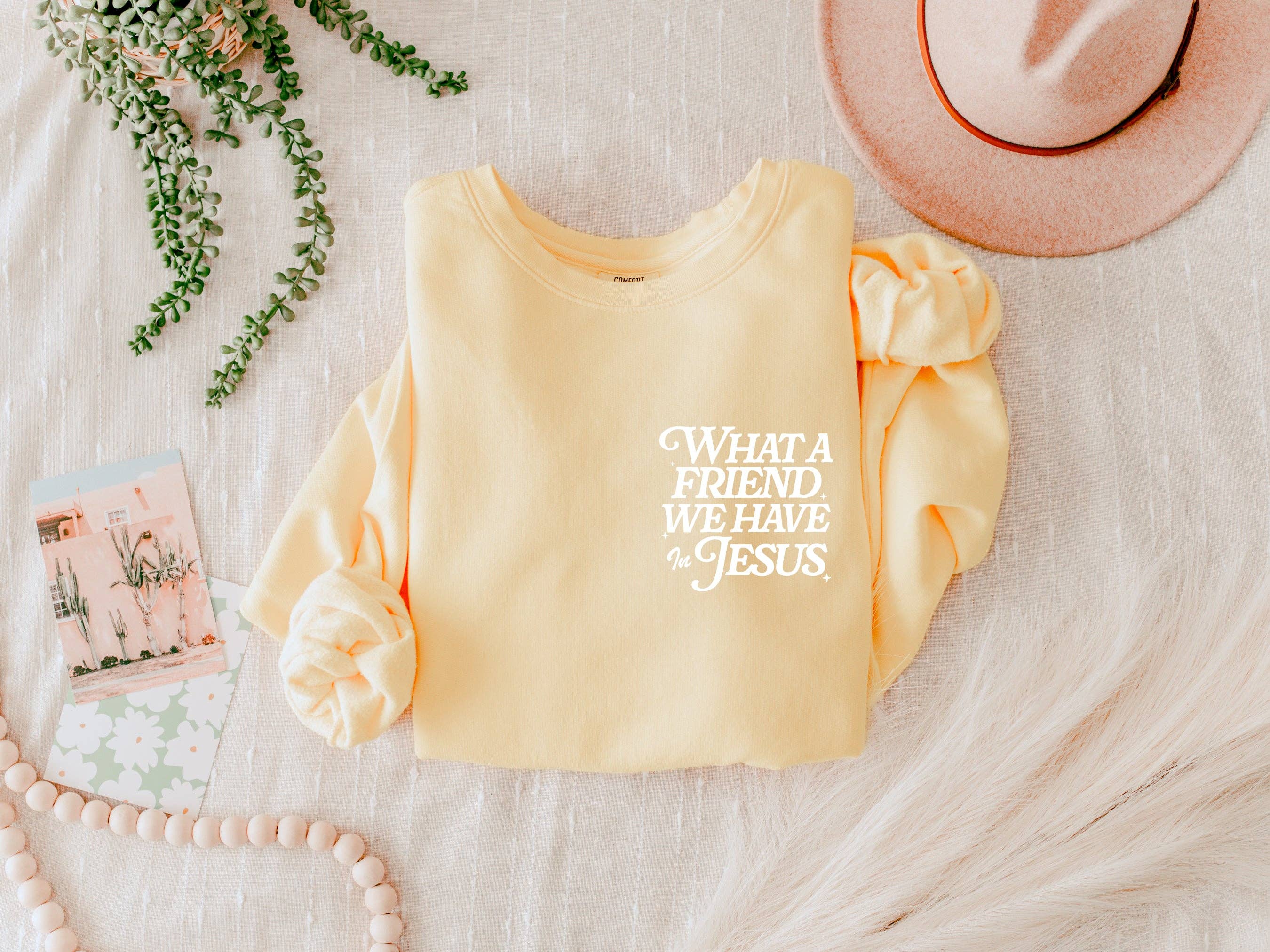 Verita Culture - Wholesale Graphic Sweatshirt - Women's - What A Friend We Have In Jesus Comfort Colors Sweatshirt8