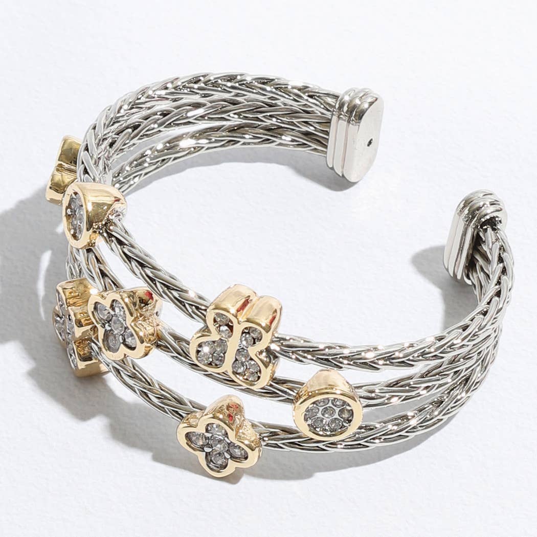   Triple Braided Bangle Butterfly Deco Bracelet for wholesale on Faire7